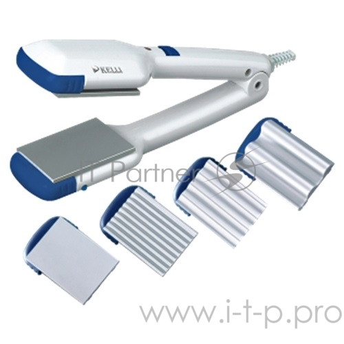 Щипцы KELLI KL-1204 (щипцы-гофре)(Мощност: 25Вт. 1 устройство для 4 фасонов причёски: прямые волосы, глубокие волны, обычные кудри и микро-кудри Cменные алюмин. пластины. Оптимальная и стабильная температура нагрева. Световой индикатор питания.)