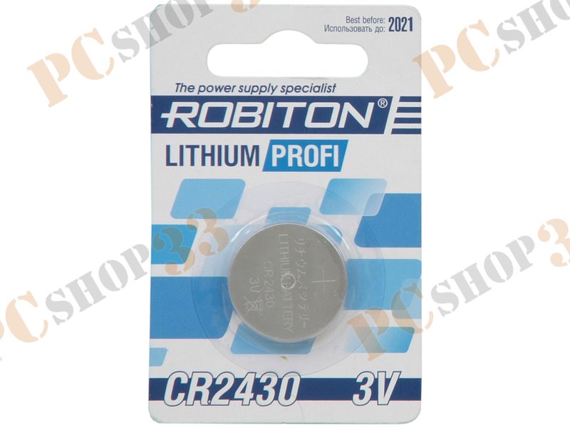 Батарейка Robiton R-CR2430-BL1 908-448, 3.0В CR2430 (1шт./уп.)