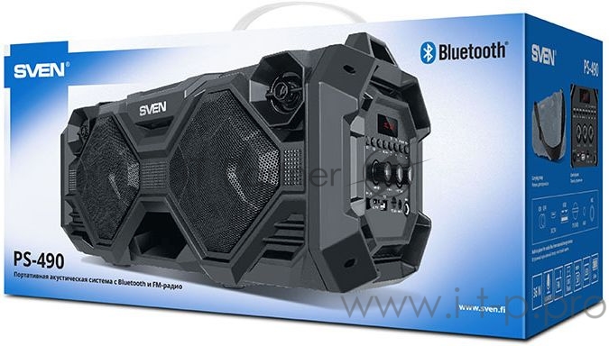 Колонка 2.0 SVEN PS-490 черный (36 Вт, Bluetooth, FM, USB, microSD)
