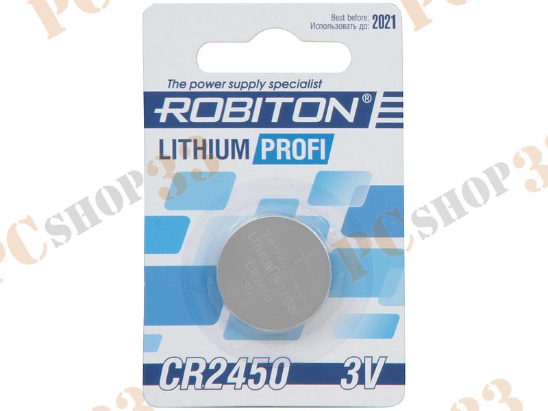 Батарейка Robiton R-CR2450-BL1 498-913, 3.0В CR2450 (1шт./уп.)
