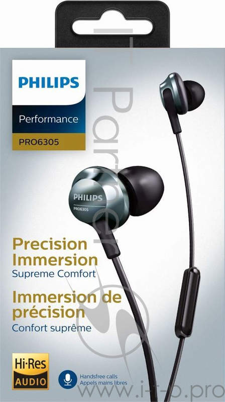 Наушники Philips PRO6305BK/00 черный (накладки-2 пары, Микрофон)