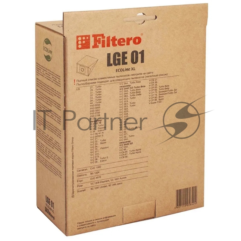 FILTERO LGE01 (10+фильтр) ECOLine XL (R) Комплект бумажных пылесборников