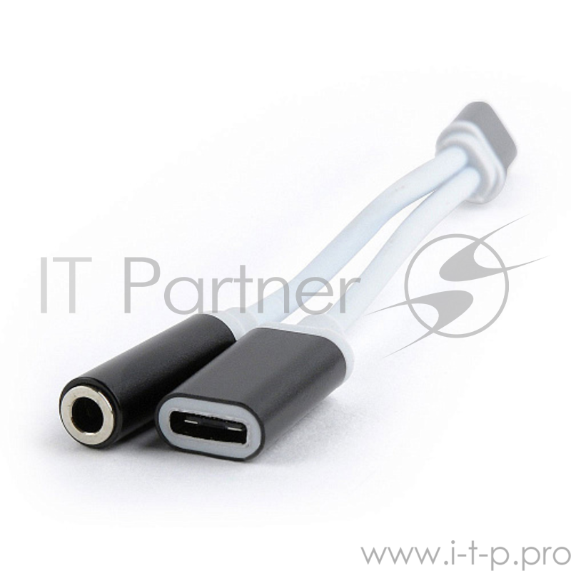 Переходник Cablexpert Переходник USB Type-C/Jack3.5 F+ Type-C F, черный, пакет (CCA-UC3.5F-02)