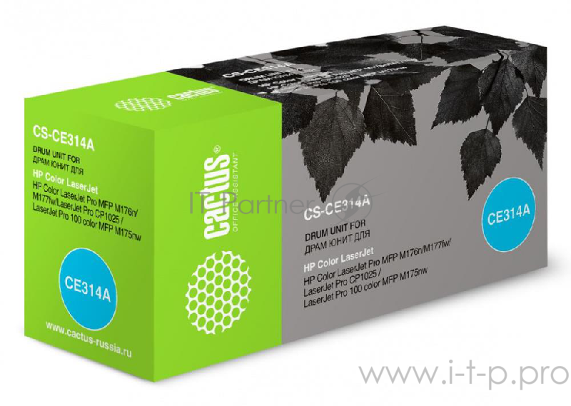 Блок фотобарабана Cactus CS-CE314A ч/б:14000стр. для HP CLJ CP1012 Pro/CP1025 Pro/CP1025nw Pro/CP1025 Pro Plus HP