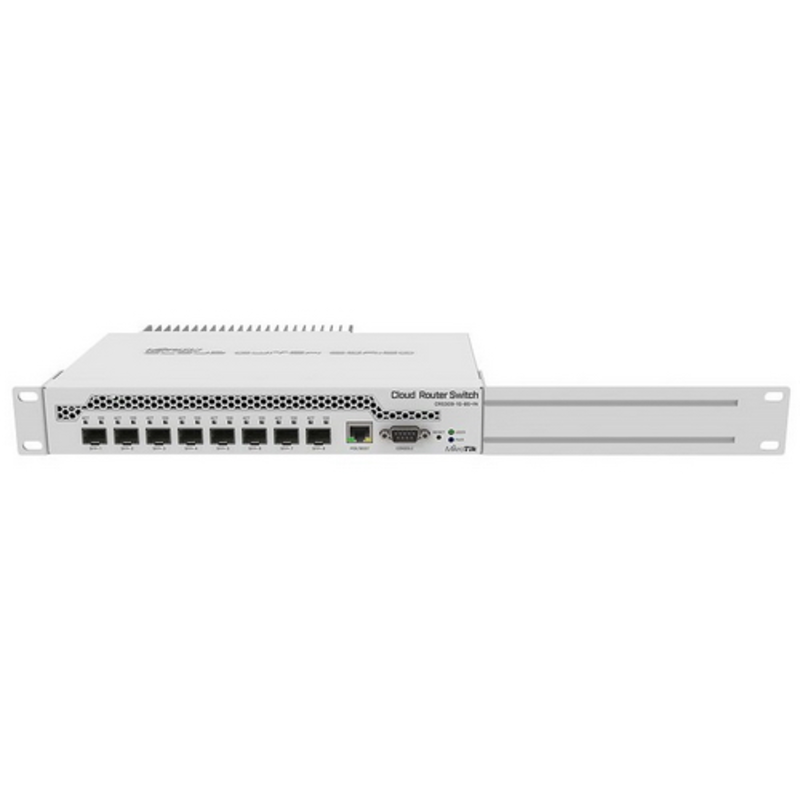 MikroTik CRS309-1G-8S+IN Коммутатор 8 SFP+, dual-core 800MHz CPU, 512MB RAM, POE, RS232 serial port