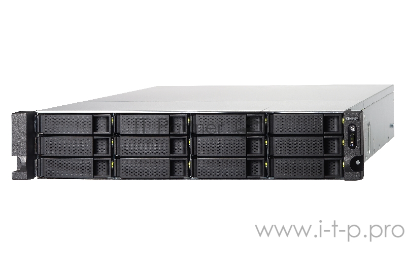 Сетевое хранилище без дисков SMB QNAP TVS-1272XU-RP-i3-4G 12-Bay NAS, Intel Core i3-8100 4-core 3.6 GHz, 4 GB UDIMM DDR4 (1 x 4GB), 12x 2.5