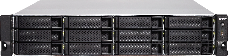 Сетевое хранилище без дисков SMB QNAP TVS-1272XU-RP-i3-4G 12-Bay NAS, Intel Core i3-8100 4-core 3.6 GHz, 4 GB UDIMM DDR4 (1 x 4GB), 12x 2.5