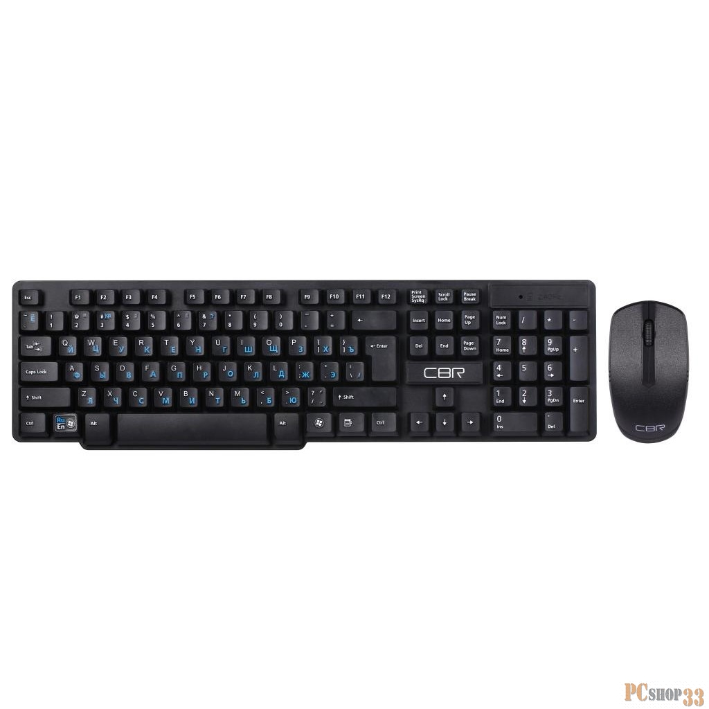 CBR KB SET 720W, Комплект (клавиатура + мышь) беспроводной, 2.4 ГГц, 104 клавиши, конструкция