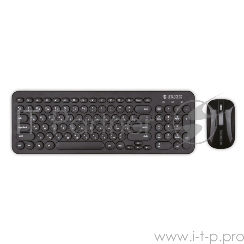 Беспроводной набор мультимедийной слим-клавиатуры и мыши Jet.A SlimLine KM30 W, 1xUSB инт, чёрный