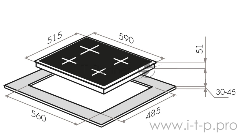 Газовая панель MAUNFELD EGHG.64.1CW/G