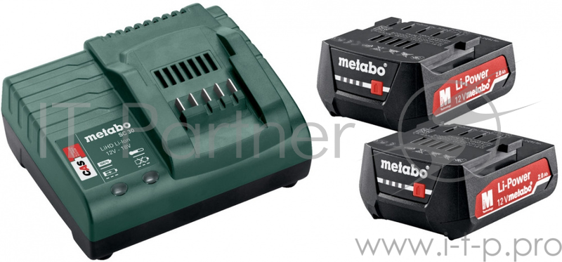 Батарея аккумуляторная Metabo Basic-Set 12V 2акк x 2.0 Aч+ SC30 12В 2Ач Li-Ion (З/У в компл.) (685300000)