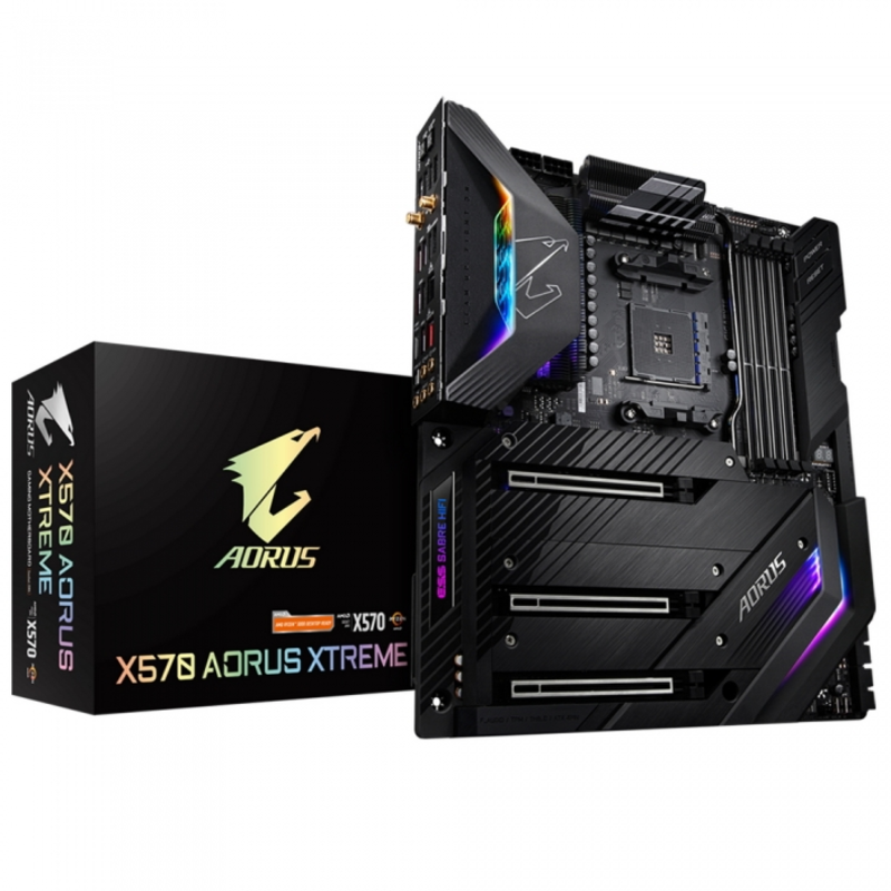 Материнские платы GIGABYTE X570 AORUS XTREME, Socket AM4, AMD X570, 4xDDR4-3200, 3xPCI-Ex16, 6xSATA3(RAID 0/1/10), 3xM.2, 8 Ch Audio, 1xGLan, 1x10GbLa