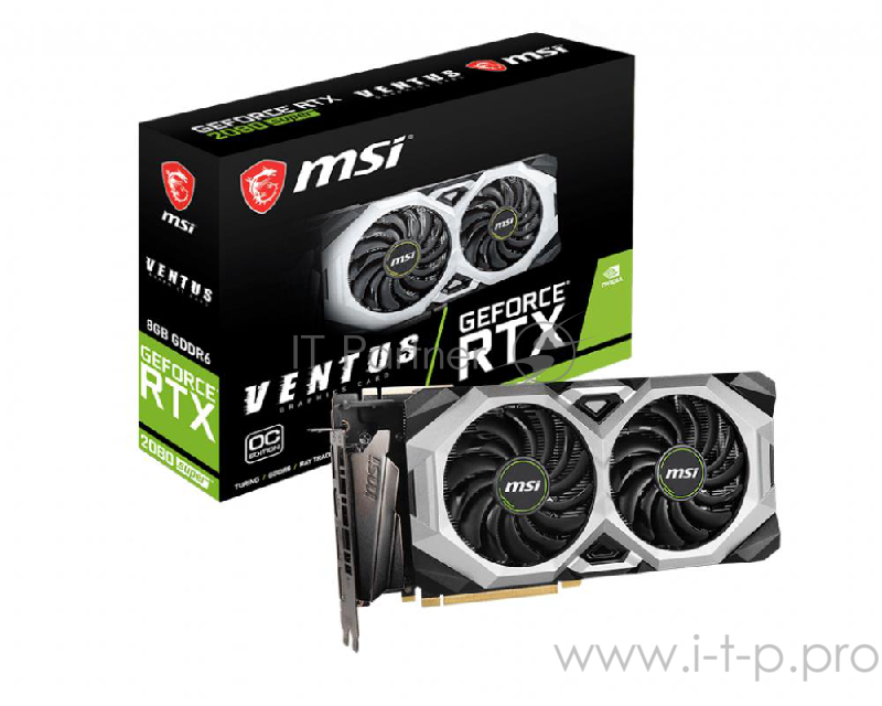 Видеокарта MSI PCI-E RTX 2080 SUPER VENTUS XS OC nVidia GeForce RTX 2080SUPER 8192Mb 256bit GDDR6 1830/15500/HDMIx1/DPx3/HDCP Ret