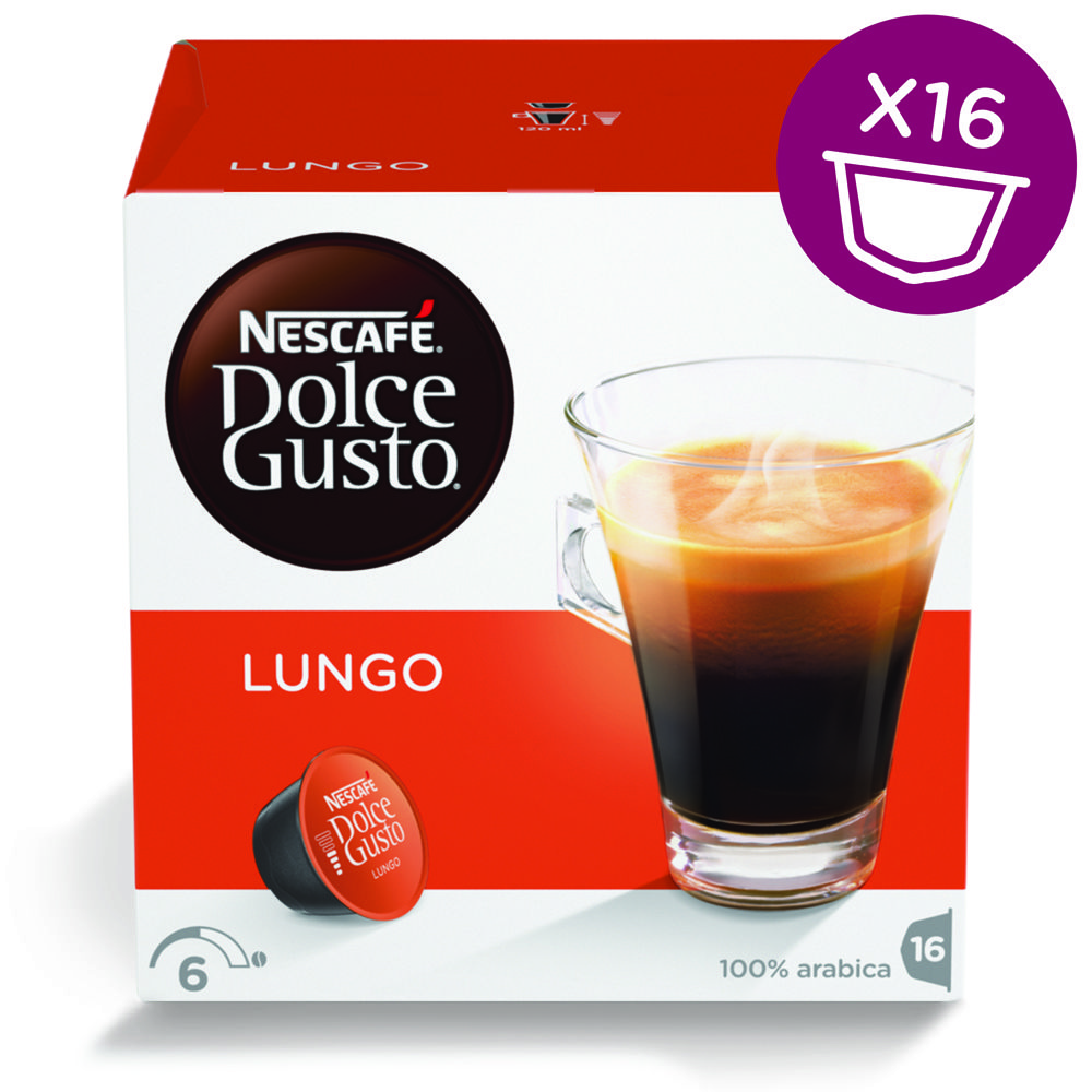 Капсулы для кофемашин капсульного типа Krups NESCAFE Dolce Gusto CaffeLungo (упак.:16шт)