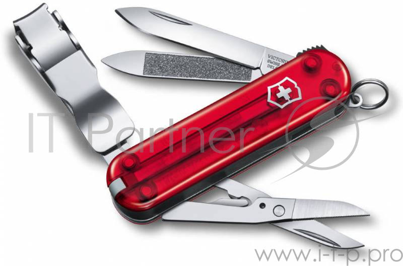 Нож перочинный Victorinox Nail Clip (0.6463.T) 65мм 8функций красный полупрозрачный