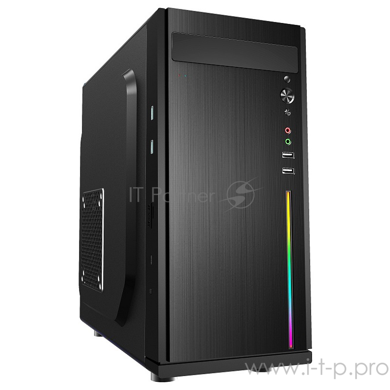 Корпус DELUX G504 (ATX, без БП, RGB Led strip) черный