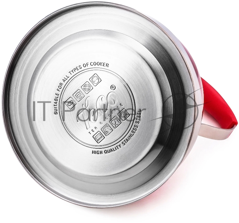 107R-TC Чайник TECO, 3,0 л, со свистком, нерж.сталь, капсульное дно, силиконовая ручка, цветной