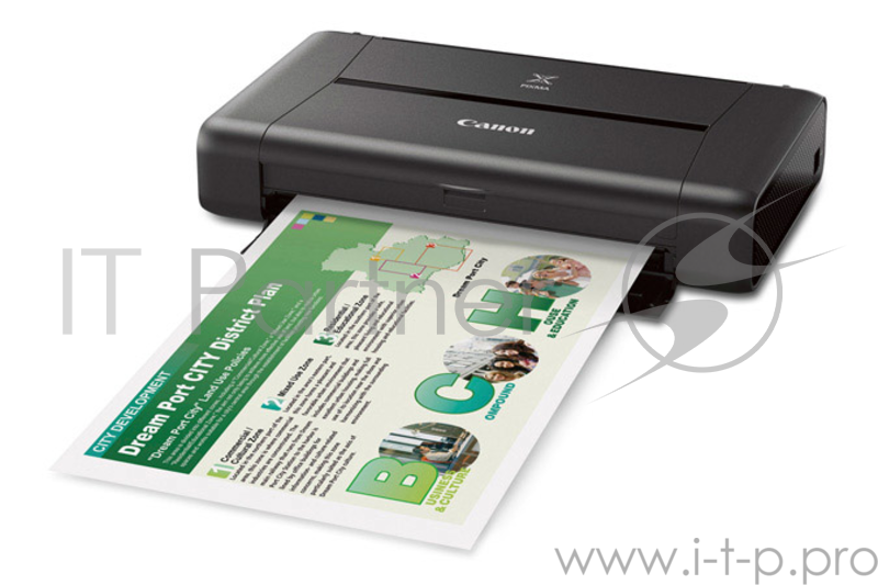 Принтер Canon IP-110 (струйный 9600 x 2400 dpi, А4, WiFi, USB, AirPrint. без батареи) 9596B009