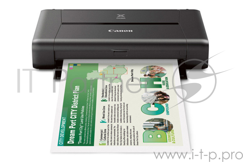 Принтер Canon IP-110 (струйный 9600 x 2400 dpi, А4, WiFi, USB, AirPrint. без батареи) 9596B009