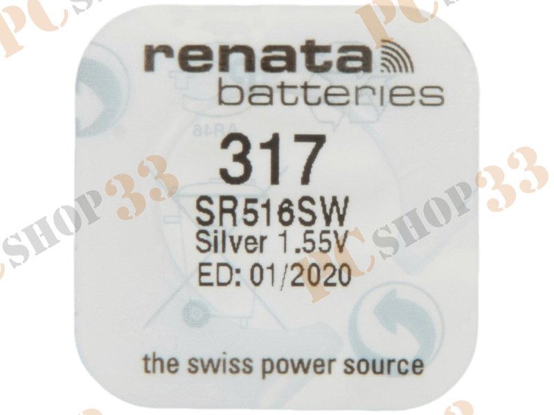 Батарейка Renata 317 1.55В SR516SW (1шт./уп.)