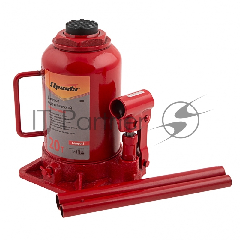Домкрат SPARTA 50338 гидравлический бутылочный 20 тонн h подъема 215-405мм compact