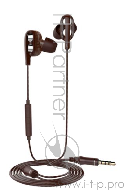 Наушники HARPER HV-803 / Проводные / Внутриканальные с микрофоном / Коричневые / 20 Гц - 20 кГц / 96 дБ / Двухстороннее / Mini-jack / 3.5 мм