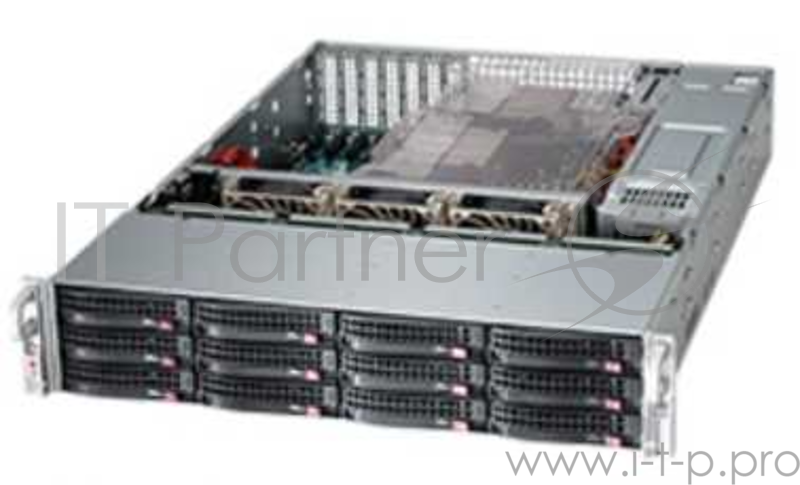 Корпус компьютерный Supermicro Black 2U SC826B LP Chassis w/ 1 SAS3 Redundant 1200W PWS
