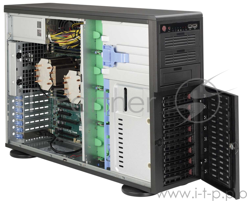 Корпус компьютерный SuperMicro Black 4U Tower SC743AC SQ with SAS3, USB3, 1200W PWS
