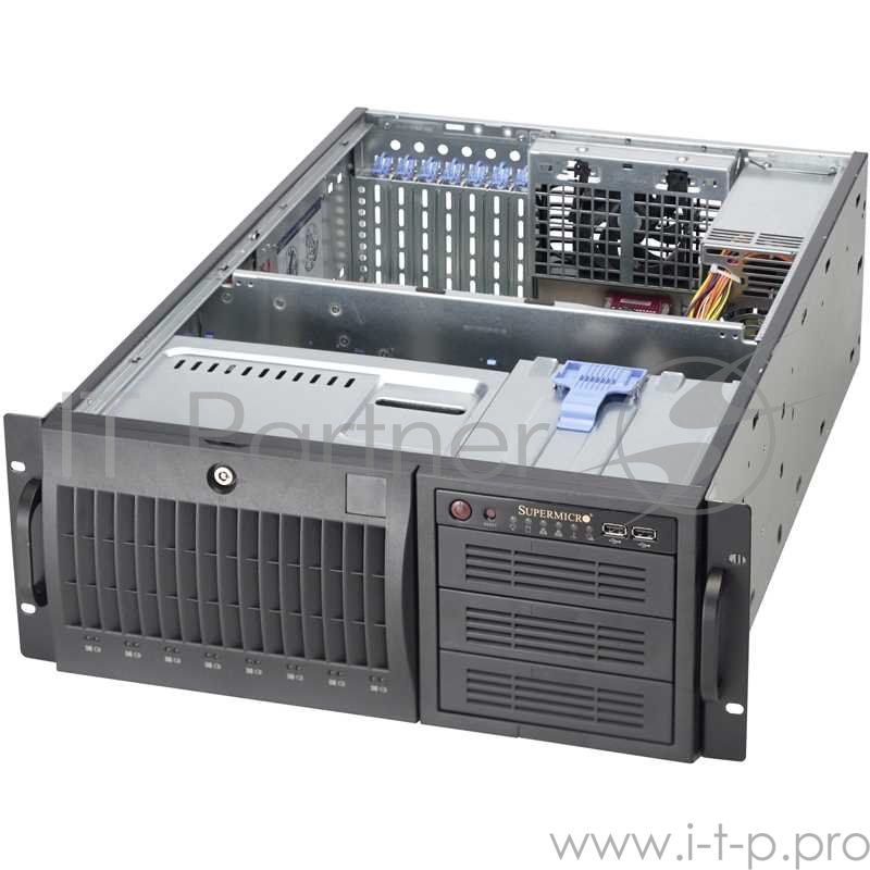 Корпус компьютерный SuperMicro Black 4U Tower SC743AC SQ with SAS3, USB3, 1200W PWS