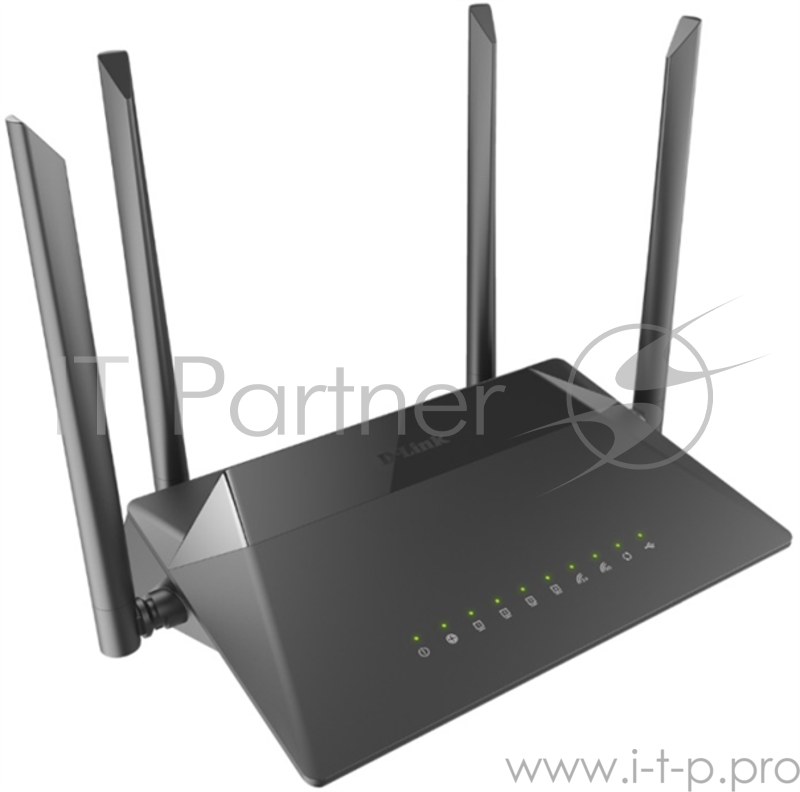 Маршрутизатор D-Link 802.11n DualBand Wireless Gigabit Router, with 4-ports 10/100/1000 Base-TX маршрутизатор AC1200 с USB-портом