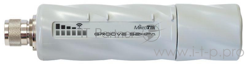 Сетевое оборудование MikroTik RBGrooveA-52HPn GrooveA 52 ac RouterBOARD GrooveA with 600MHz Atheros CPU, 64MB RAM, 1 LAN, 1 built-in 2.4/5GHz 802.11a/b/g/n wireless interface, 24V power