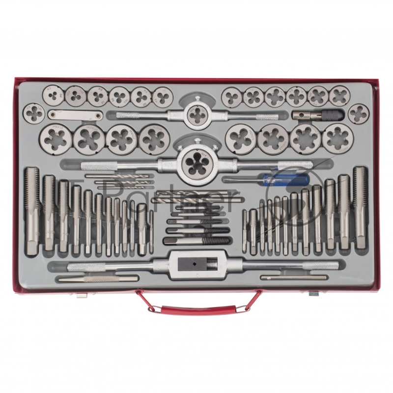 Набор метчиков и плашек Matrix М2-М20, 65 шт., метал. кейс 773065