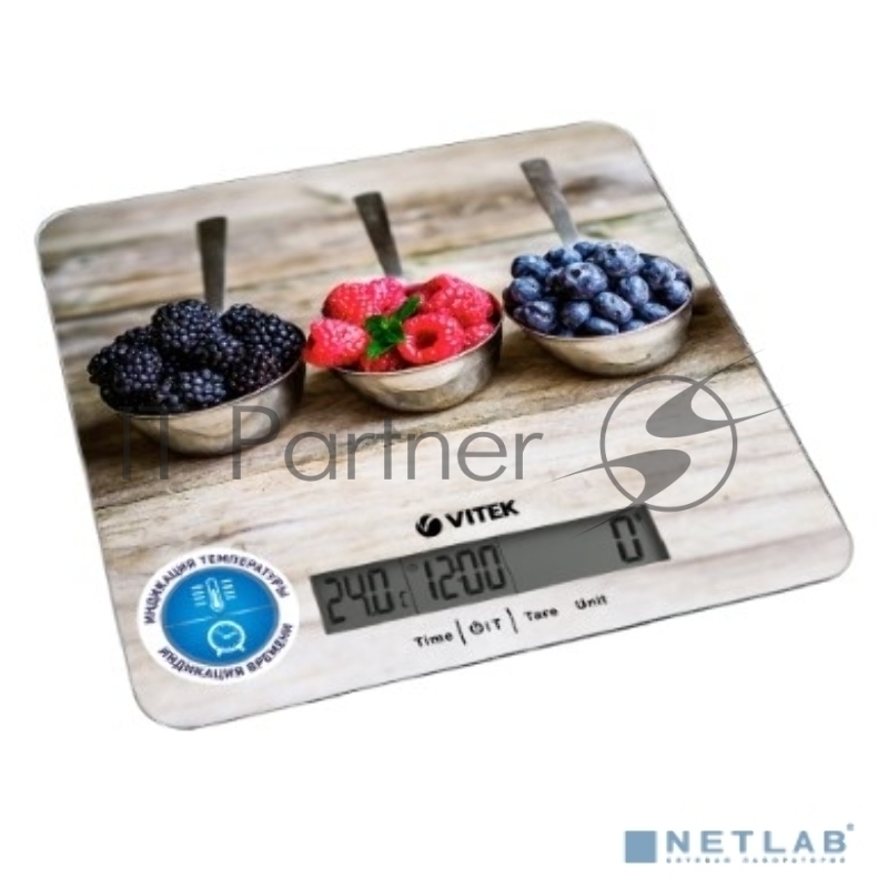 Весы кухонные VITEK VT-2429(MC) Точность измерения 1 г г. Размер платформы 20,0x18,5 см