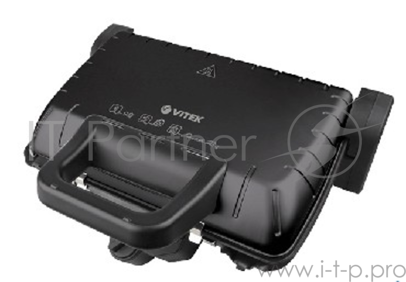 Гриль VITEK VT-2632 BK Потребляемая мощность 2000Вт. Максимальная температура 260°С. Регулировка температуры. Покрытие панелей антипригарное. Способ открытия крышки 4 фиксированных положения (в том числе 180° и 90° градусов). Размер панелей 330 х 220