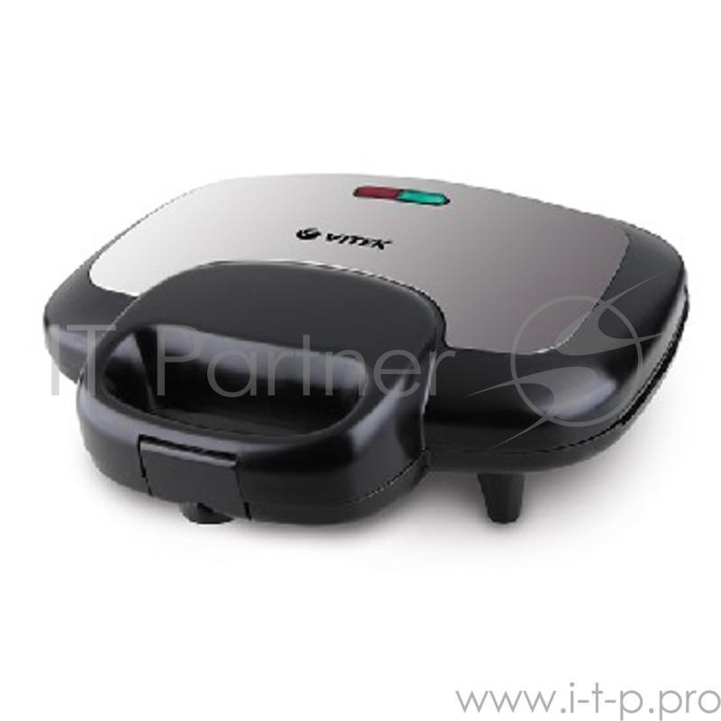 сендвичница VITEK VT-7146 ВК Мощность 750Вт. Антипригарное покрытие. Количество сэндвичей 1 (гриль). Термостат. (ВхШхГ) 8х23х23см.