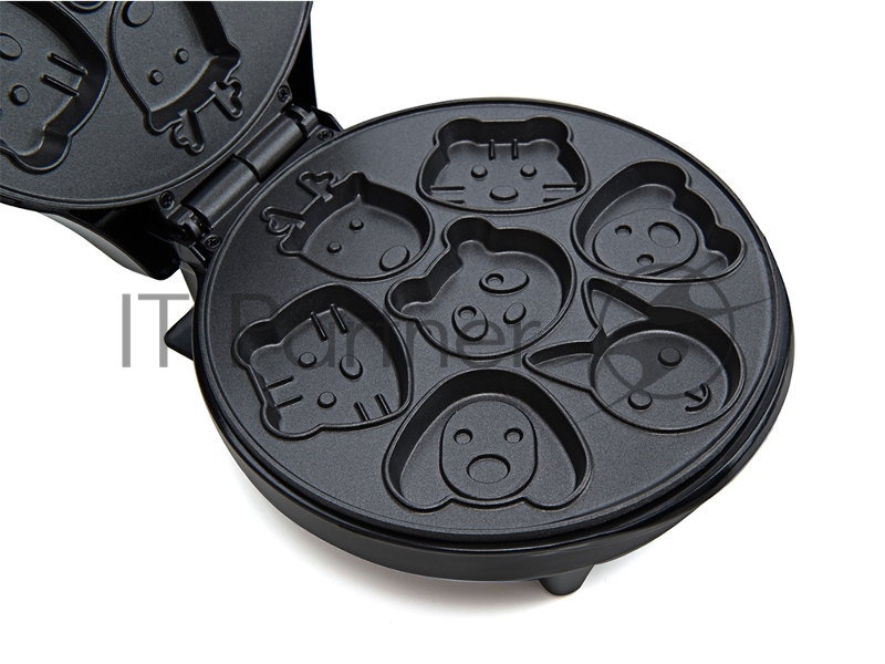 KITFORT КТ-1619 Вафельница Мощность 640 Вт. Размер: 205 х 255 x 115 мм. Длина шнура 70 см. Вес нетто 1,5 кг. Электрическая вафельница для детских вафель КТ-1619 поможет испечь вафли или печенье для детей в виде фигурок животных. Она оснащена световым