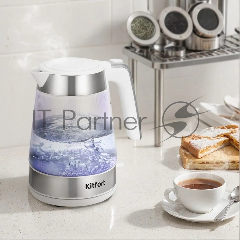 668-2-КТ Чайник Kitfort.Мощность: 1500–1785 Вт.Ёмкость: 1,7 л.Длина шнура: 0,5 м.Белый.