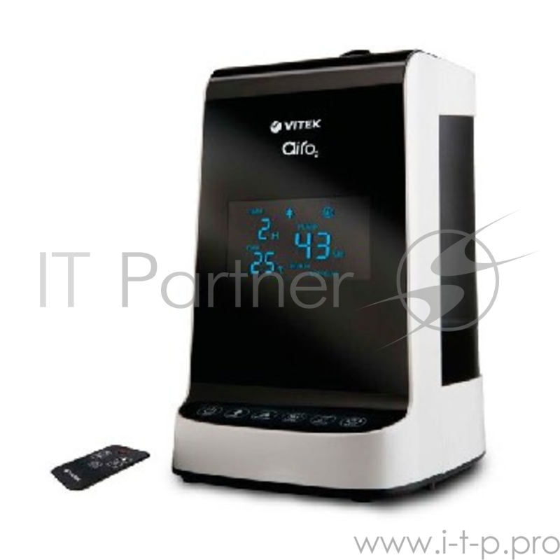 Увлажнитель VITEK VT-1767 ВК Потребляемая мощность 140Вт. Пульт ДУ. Гигростат. Деминерализующий картридж. Дисплей. Емкость резервуара для воды 5,5л. Индикатор включения. Индикатор низкого уровня воды. Ионизация. Обслуживаемая площадь 50 кв.м. Подсвет