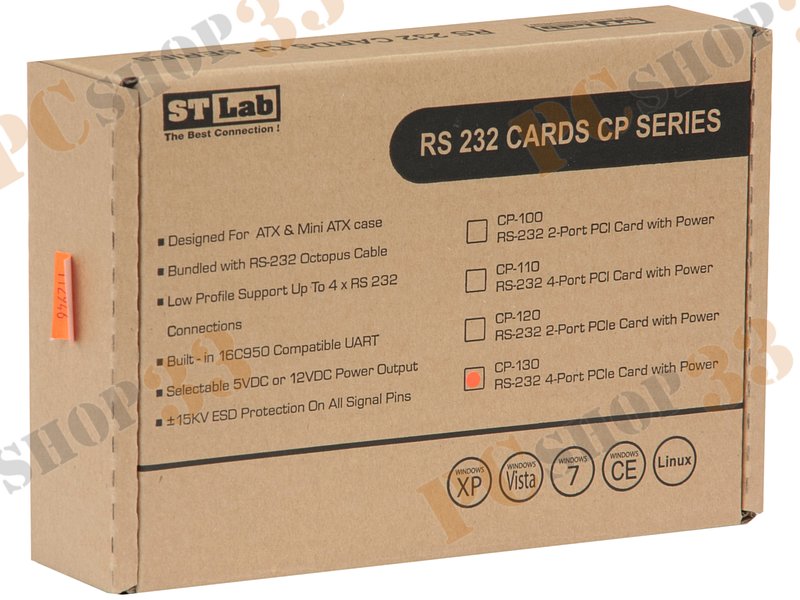 Контроллер ST-Lab CP130 RTL {PCI-Ex1, 4xCOM9M}