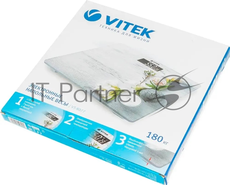 8077-VT(MC) Весы напольные VITEK Максимальный вес 180 кг.Индикатор перегрузки и разряда батареи.