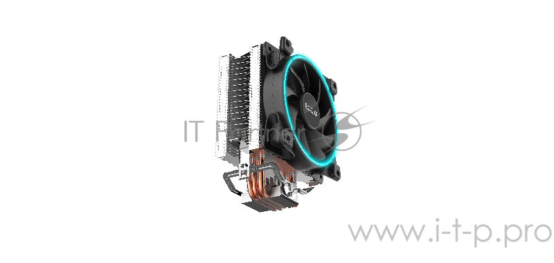 Кулер PCCooler GI-X3B S775/115X/AM2/AM3/AM4 (24 шт/кор, TDP 125W, вент-р 120мм с PWM, 3 тепловые трубки 6мм, синяя LED подсветка, 1000-1800RPM, 26.5dBa)