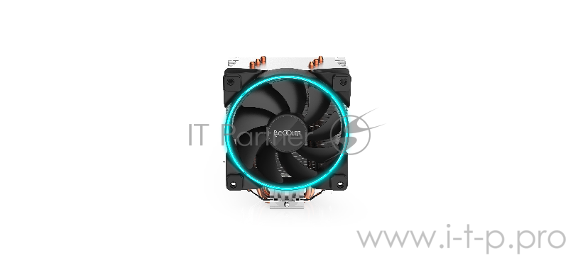 Кулер PCCooler GI-X3B S775/115X/AM2/AM3/AM4 (24 шт/кор, TDP 125W, вент-р 120мм с PWM, 3 тепловые трубки 6мм, синяя LED подсветка, 1000-1800RPM, 26.5dBa)