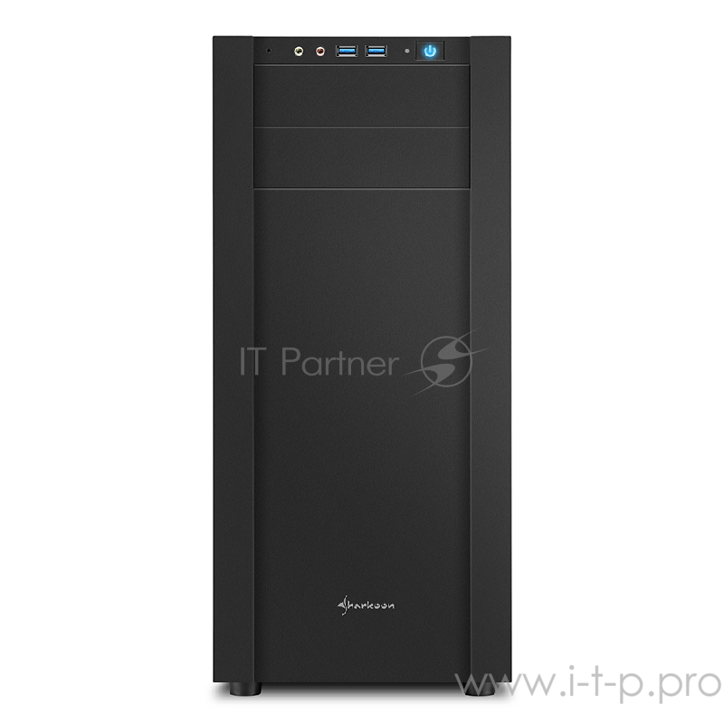 Sharkoon S25-W blue led игровой корпус чёрный (ATX, закаленное стекло, fan 2x120 мм + 1x120 мм, 2xUSB 3.0, audio)