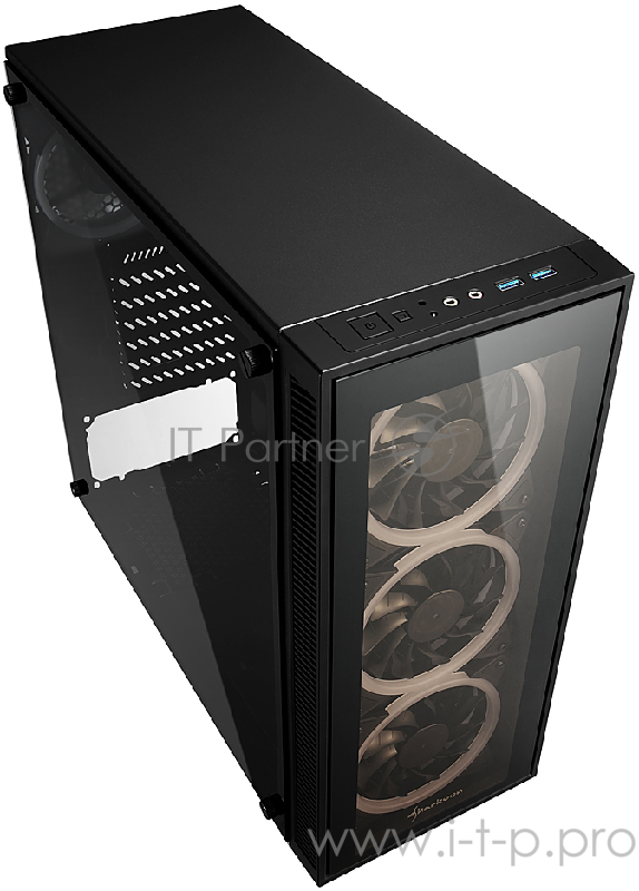 Sharkoon TG4 RGB led игровой корпус чёрный (ATX, закаленное стекло, fan 3x120 мм + 1x120 мм, 2xUSB 3.0, audio)