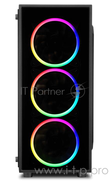 Sharkoon TG4 RGB led игровой корпус чёрный (ATX, закаленное стекло, fan 3x120 мм + 1x120 мм, 2xUSB 3.0, audio)