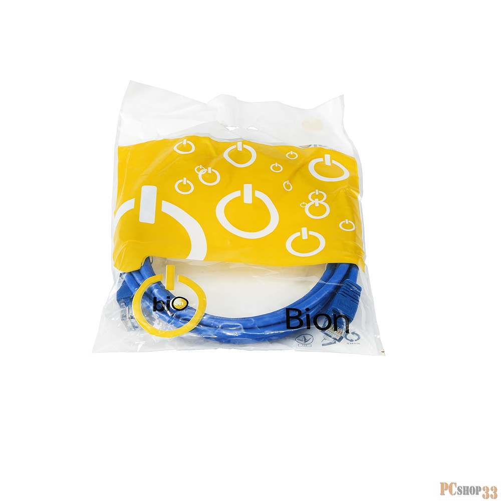 Коммутационный шнур Bion Патч корд UTP кат.5е 3м синий БионBNPP12-3M/B