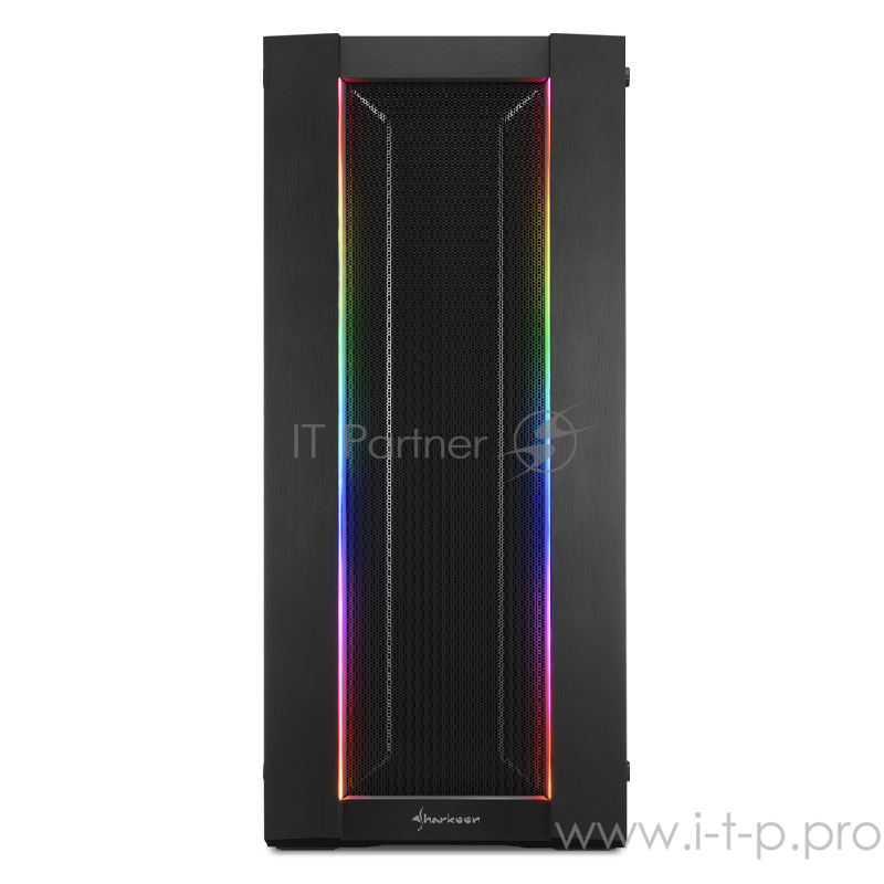 Sharkoon Elite Shark CA200M RGB led игровой корпус чёрный (E-ATX, Закаленное стекло, fan 1x120 мм, 2 x USB 3.0,2 x USB 2.0, audio)