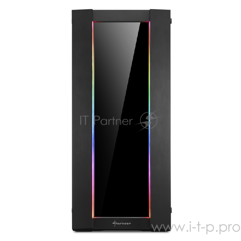 Sharkoon Elite Shark CA200G RGB led игровой корпус чёрный (E-ATX, Закаленное стекло, fan 1x120 мм, 2 x USB 3.0,2 x USB 2.0, audio)