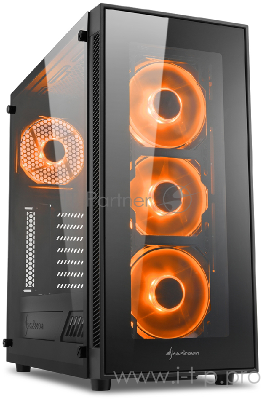 Sharkoon TG5 RGB led игровой корпус чёрный (ATX, закаленное стекло, fan 3x120 мм + 1x120 мм, 2xUSB 2.0, 2xUSB 3.0, audio)