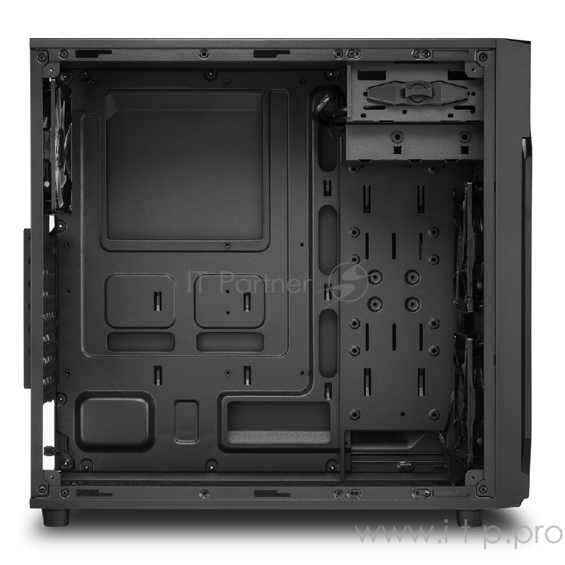 Sharkoon VG6-W green led игровой корпус чёрный (ATX, акрил, fan 2x120 мм + 1x120 мм, 2xUSB 3.0, 2xUSB 2.0,audio)